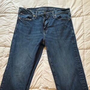 American Eagle Outfitters Men's Straight Jeans - Dark Blue